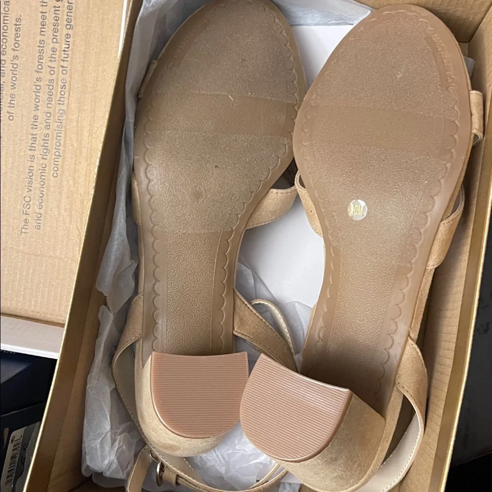 Charter Club Beige Strappy Sandals - Picture 4 of 5